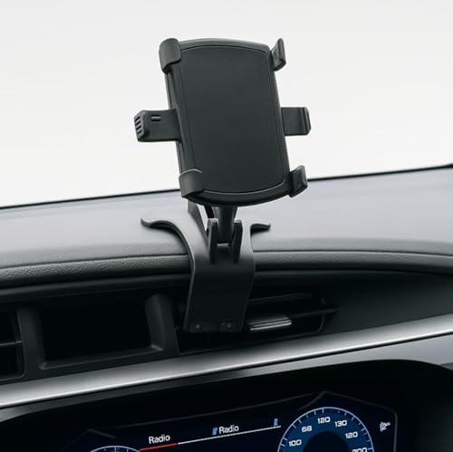 Soporte Móvil para Coche con Pinza Ajustable 360° para Salpicadero/Parasol/Espejo Retrovisor, Antideslizante y Estable | Compatible con iPhone, Samsung, Xiaomi y Más