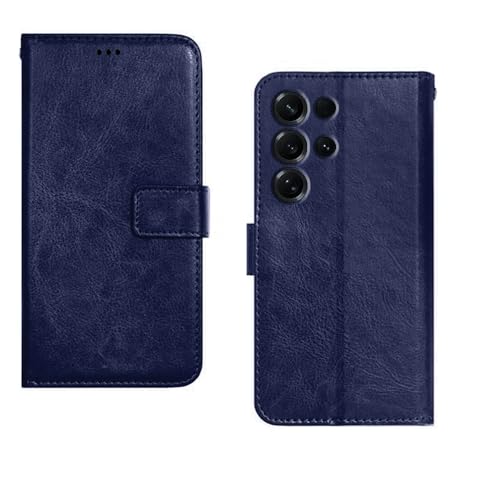 Image of amazon basics Samsung Galaxy S26 Ultra 5G Flip Cover | Card Pockets Wallet & Stand | Flip Cover for Samsung Galaxy S26 Ultra 5G (Blue)