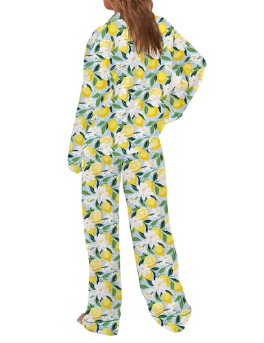 Image of SHESHOW Satin Pajamas for Women Set Long Sleeve Button Down Sleepwear 2 Piece Nightwear Women Pjs Sets Size XS-XXL