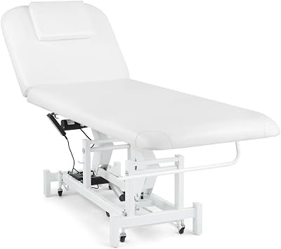 Artist hand Electrical Facial Bed for Esthetician 110V Removable Massage Table 2 Motor Beauty Bed Medical Aesthetic Tattoo Chair with Adjustments, Hand/Foot-Operated,White