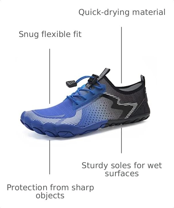 Image of Water Shoes for Men Barefoot Quick-Dry Aqua Sock Outdoor Athletic Sport Shoes for Kayaking, Boating, Hiking, Surfing, Walking