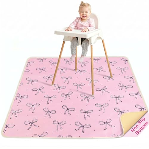 Basumee Splat Mat for Under High Chair, Waterproof &amp; Mess-Proof Floor Mat