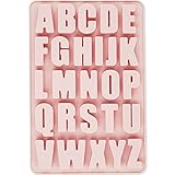 Große Silikon-Buchstabenformen, antihaftbeschichtet, Schokoladenform, Silikon, wiederverwendbar, Alphabet-Form, Wachs-Schmelzformen für Fondant, Backen, Kuchendekoration, Cupcake, Zuckerwaren, Rosa