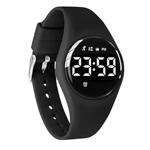 Montre de suivi d&rsquo;activité numérique, résistante à l&rsquo;eau et non Bluetooth LED Tracker de fitness, calories, distance, nombre de pas, horloge vibrante, chronomètre rechargeable, montre podomètre pour