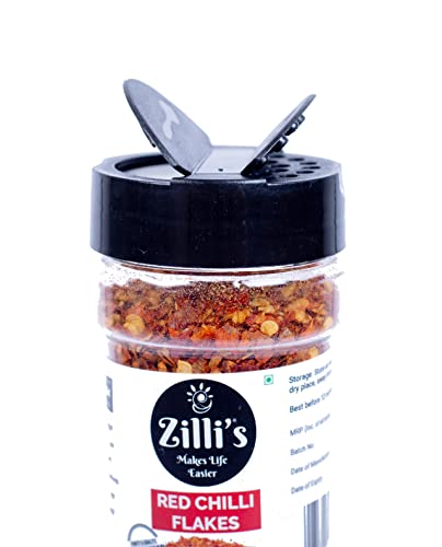 Zilli's Red Chilli Flakes & Oregano Shaker Jar - For Pizza, Pasta & Maggie Seasoning, Everyday Use Natural Product, Vegan, Gluten Free, No Preservatives - [Essential Combo Pack] (55G X 2 = 110G) #TOP1