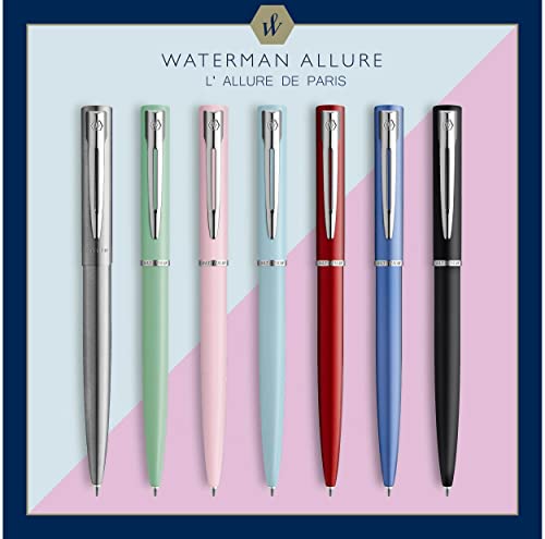 Image of Waterman Graduate Allure Ballpoint Pen, Blue Painted, Medium Nib, Blue Ink, Gift Box Ballpoint Pen