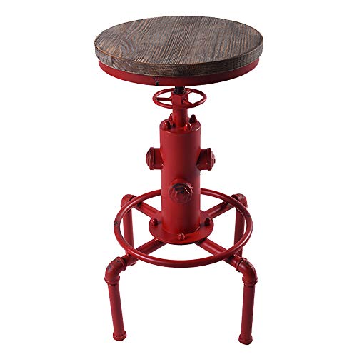 WZYX Barhocker Drehhocker Vintage Industrial Höhenverstellbar Rundhocker...