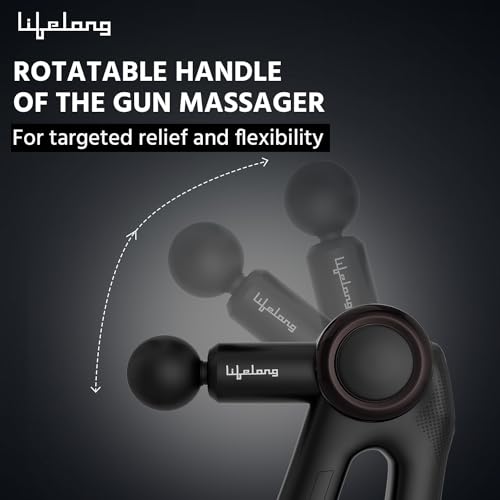 Image of Lifelong Wireless Gun Massager With Hot & Cold Heads|Deep Tissue Massage Gun|Percussion Muscle Massager For Full Body Pain Relief Of Neck|Shoulder|Back|Foot For Adults(Llgm81|1 Year Warranty|Black)