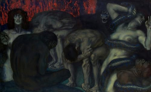 Peinture sur toile Inferno Von Stuck pour habiller un mur vide de chambre 60x90
