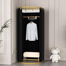 JVVMNJLK Clothing Store Fitting Room, Portable Changing Room, Privacy Protection Movable Dressing Room with Shading Curtain, Temporary Wall for Activities Shopping Malls, Black
