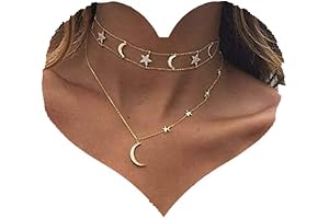 Midnight Boho Moon and Stars Charm Necklace: Adorn Yourself with Celestial Elegance