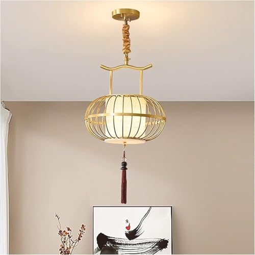 Lustre suspension doré LED grand escalier de villa et loft