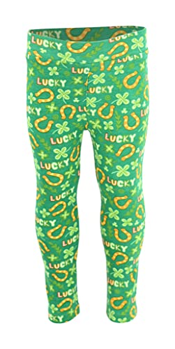 Image of Unique Baby 2 Piece Girls Printed Leggings Outfit with Short Sleeve Shirt Kid and Toddler Clothes Set