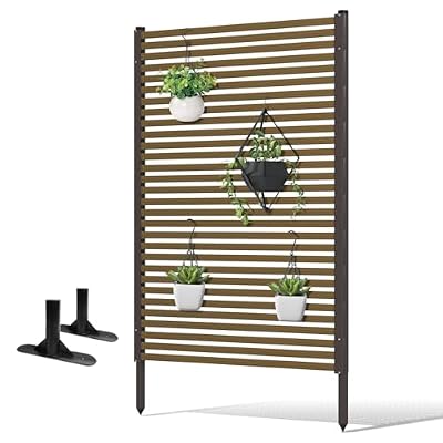 3.6ft W × 6ft H Metal Privacy Screen Outdoor Freestanding Privacy