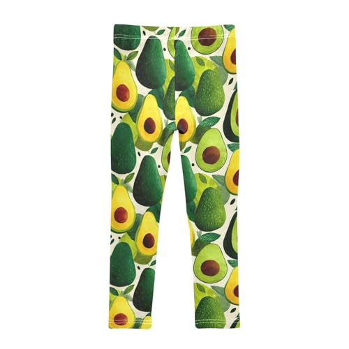 Girls Leggings Avocado Leaves Fruit Soft Toddler Leggings for Girls Kids Pants Size 4T-10T2