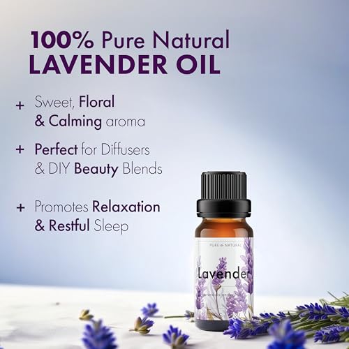 Image of Esslux Lavender Essential Oil for Diffuser | 100% Pure Natural Oil for Skin & Hair | Ideal for Relaxation & Nourishment | Perfect for Soap Making Scent, 15 ML