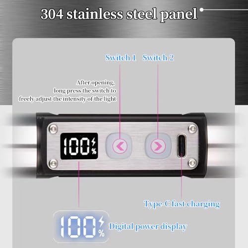 YZYOE Six LEDs Rechargeable Gemstone Flashlight Jade Appraisal Light, Super Bright Jewelry Diamond Detector Lamp.