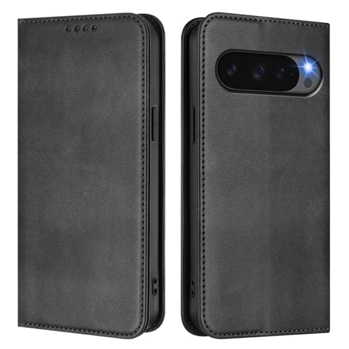 GOGME Coque pour Google Pixel 10 Pro XL, Étui Portefeuille en Cuir avec Protection RFID, Housse de Protection avec Support et Fentes pour Cartes - Noir