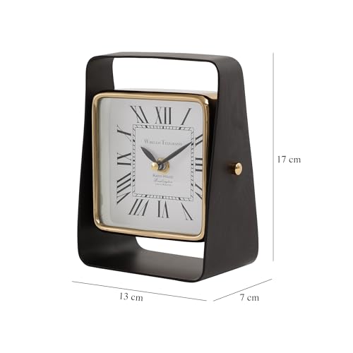 Image of Decor de Maison Handcrafted Tempovista Luxury Table Clock for Livingroom,Bedroom,Studyroom | Desk /Table Clocks for Home Decor | Silent Analog Table Clock | Best for Gifting | Gold & Black