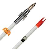 AMS A207-Wht Fiberglass Arrow, Amsankor Qt Point, White Shaft & Amseverglide Safety Slide