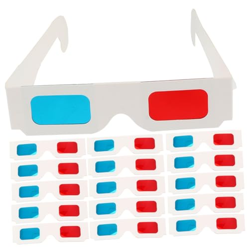 KICHOUSE 60pcs Anaglyph Glasses for Movies Games and Photos Paper Frame Fit for Ages for Home Theater and Cinema Viewing