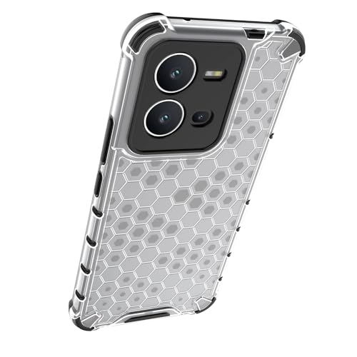 Image of Lustree TPU Honey Comb Armor Shock Proof Back Cover for for VIVO V25 5G (Transparent)