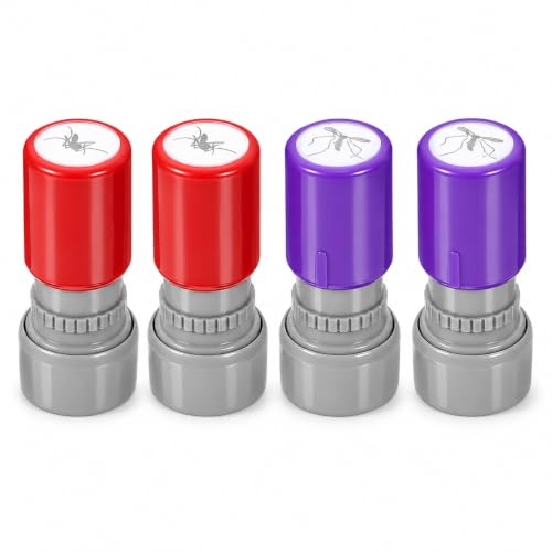 Garneck 4Pcs Mosquito Stamp Prank Self Inking Fake Bug Novelty Stamping Set