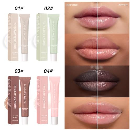 Image of FeiCuiYun 2Pcs Summer Lip Butter Lip Balm, Ultra-Hydrating Natural Vegan Lip Balm, Sheer-Tinted Shine & Hydration, Soothes & Softens Dry Lips Skincare, Balsamo labial hidratante (#3+4#)