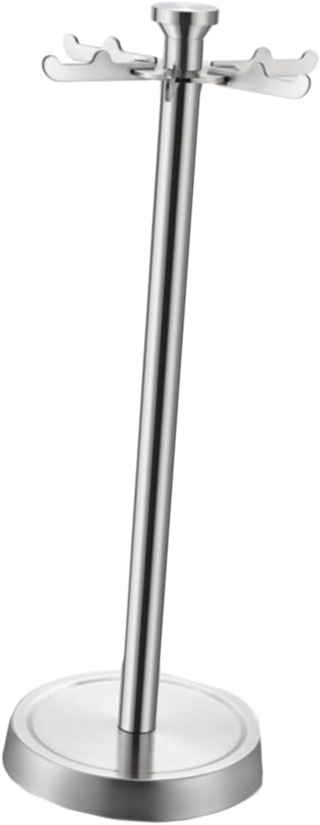 Cabilock Stainless Steel Kitchen Utensil Rack with 6 Hooks Floor-standing Cooking Utensils Organizer Shovel and Spoon Holder Multifunctional Storage for Home Kitchen