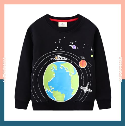 Boys Sweatshirts Casual Sweatshirts Cotton Sweatshirts Long Sleeve T-shirts Crew Neck Cartoon Tops for Boys-7642