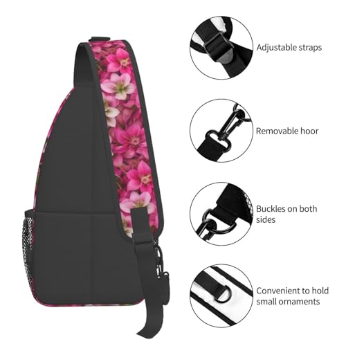 Mochila bandolera con estampado de rosas para hiking miniatura 5