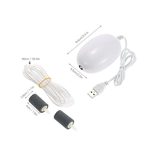 Andoer Bomba de ar de oxigenador de aquário recarregável USB portátil para exterior bomba de ar de o