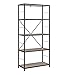 Walker Edison Furniture Company 4 Tier Open Shelf Rustic Wood Metal Bookcase Tall Bookshelf Storage Home Office