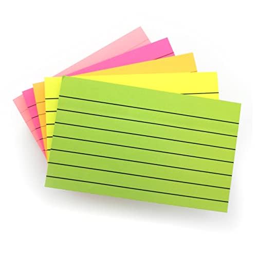 Evergreen Goods Pastell-Haftnotizen, liniert, Haftnotizen für To-Do-Listen und Revisionsbedarf, selbstklebende Notizblöcke für Büro, Schule, Meeting (30 Blöcke, Neon & Pastell, 7,6 x 12,7 cm)