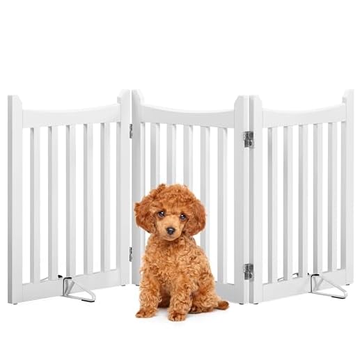 Yaheetech Absperrgitter Hund Schutzgitter, HxB: 60,5 x 151,5 cm, Treppengitter mit 2 Stützfüßen, Faltbares Hundegitter, Freistehendes Absperrgitter für Küche/Kamin/Ofen/Treppe, 3 Paneelen, Weiß