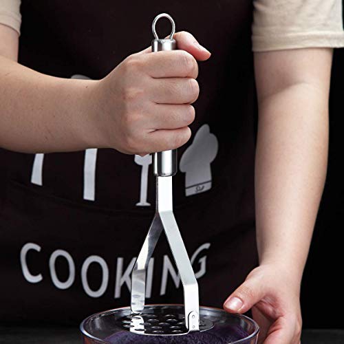 Image of Berglander Stainless Steel Potato Masher, Heavy Duty Food Masher, Silver