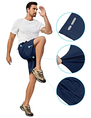 Little Donkey Andy Men's Stretch Hiking Shorts Quick Dry Lightweight Athletic Shorts For Running Golf Blue L #TOP1