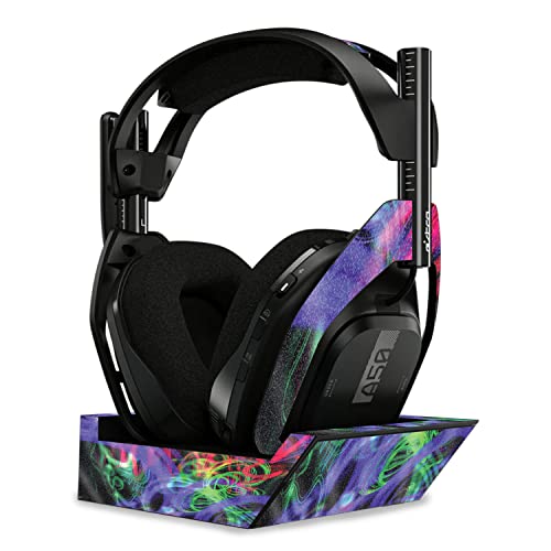 Image of MightySkins Glossy Glitter Skin Compatible with Astro A50 Wireless Headphones + Base Station (Gen 4) - Neon Splatter | Protective, Durable High-Gloss Glitter Finish | Easy to Apply | Made in The USA