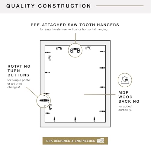 Image of MCS Everline Collection 22x28 Matted Poster Frame with 18x24 Picture Display, Black Vertical & Horizontal Wall Hanging Large Frame for Photos, Posters & Art Prints (1-Pack)