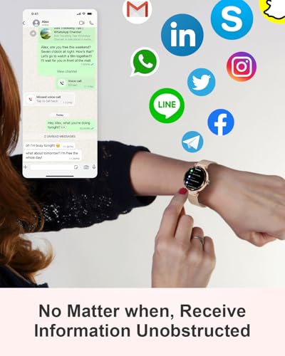 Image of Smart Watch for Women,1.19 inch AMOLED HD Touchscreen Fitness Tracker, Make /Answer Calls, Heart Rate SpO2 Monitor, IP68 Waterproof, Sleep & Activity Tracking Smartwatch for Android iPhone Rosegold