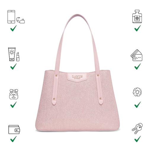 Image of Lavie Luxe Women's Glam Bella 3 Comparment Tote Handbag | Tote Bag For Work | Ladies Purse | Stylish Shoulder Bag | Gift For Women