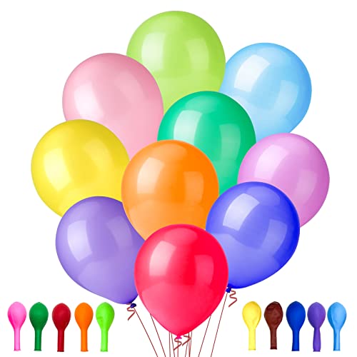 Yeunmu100 PCS Balloons Assorted Colors（Inside 10 Colors-10 Per Color), 12 Inch Balloons Bulk, Suitable for Birthday, Family Party, Graduation, Wedding