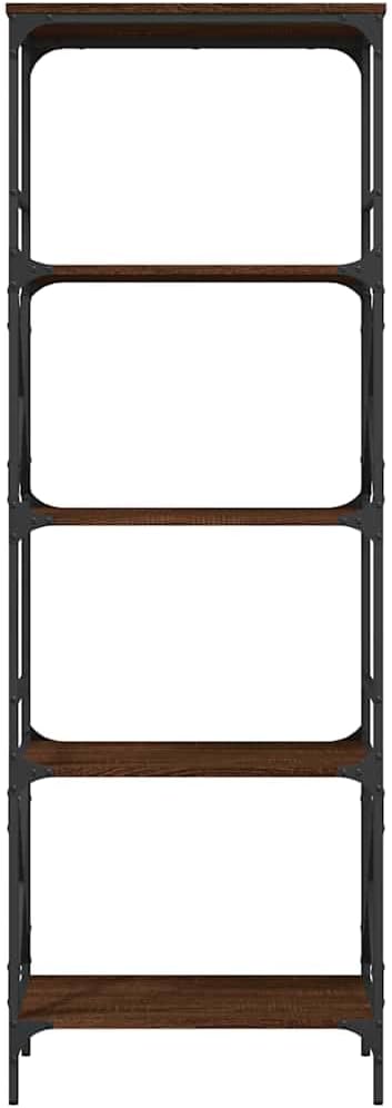 vidaXL Bookcase 5-Tier, Bookshelf Display Cabinet, Storage Book Cabinet for Office Living Room, Industrial Style, Brown Oak Engineered Wood