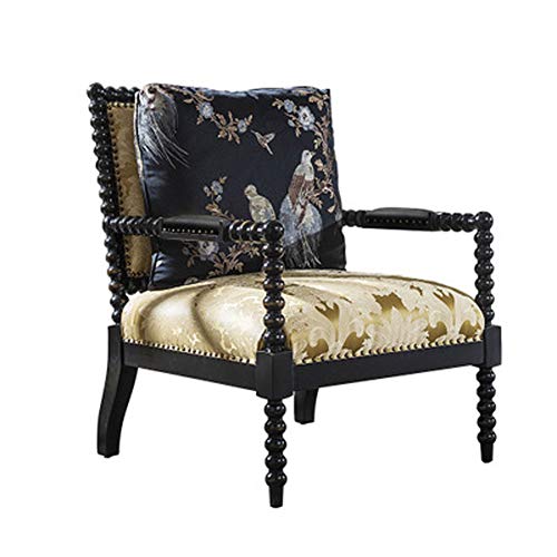 Sillón  sofá Individual Americano  Sala de Estar  de Madera Maciza  de Tela 2