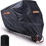 MONOJOY Motorradabdeckung Motorradgarage Motorroller Abdeckung Winterfest Wasserdicht 190T Motorrad Abdeckung Staubdicht Abdeckplane Schutzhülle Vespa Abdeckplane Outdoor vor Regen Schnee (M)
