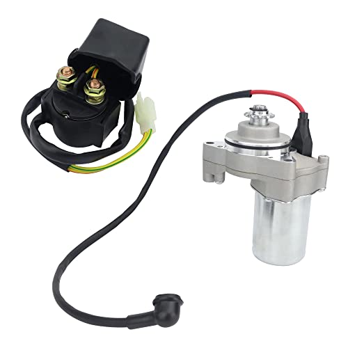 Image of 3 Bolt Starter Motor & Solenoid Relay for 50cc 70 cc 90cc 100 cc 110cc 125 cc ATV Dirt Bikes Go Karts Chinese Pit Bike Quad 4 Wheelers Dune Buggy Sandrail SSR Roketa Taotao Jonway SunL