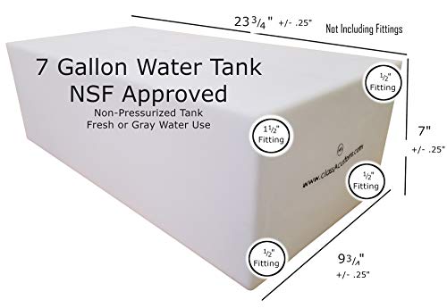 Class A Customs 7 Gallon Water Tank & Plumbing Kit & WFCO 12 Volt Pump T-700-BPK-12WFCO - Thumbnail 2