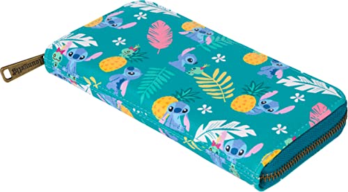 Loungefly Disney Stitch Tropical Print Faux Leather Wallet - Accordion Style & Zip Around4