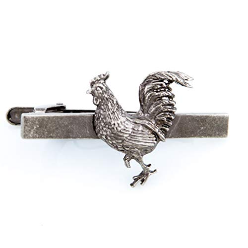 MRCUFF Chicken Rooster Gunmetal Black Pair Cufflinks and Tie Bar in a Presentation Gift Box with Polishing Cloth4