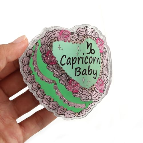 Personalized Capricorn Baby Hair Claw, Pink and Green Floral Design